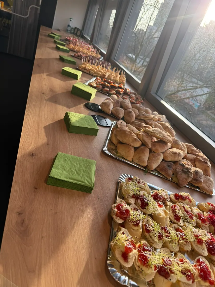 Long buffet with Italian finger food